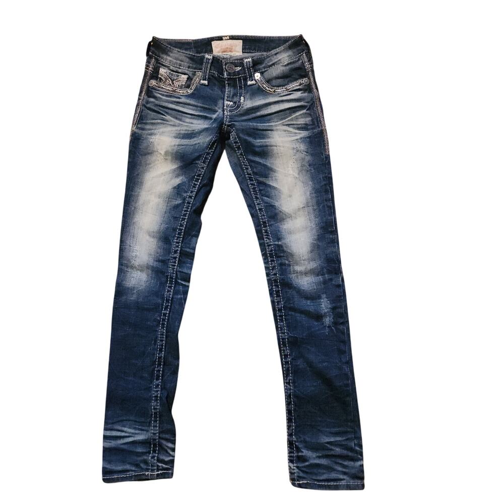 Big Star Vintage Collection Women’s 26R Straight Leg Studded Jeans Y2K Western